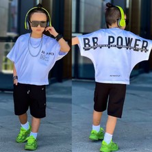 Miniğimin Cicileri Bb Power Oversize  Pamuklu Penye Erkek çocuk  takım - Beyaz