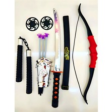 Ninja Samuray Savaşçı Kılıç ve Yay Seti - Katana Mınçıka Shuriken Yay Set - Oyuncak Ninja Savaş Kılıç ve Yay Set