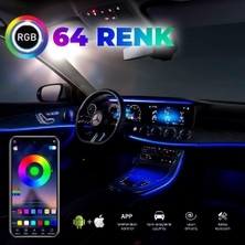 Myway Araç Içi Ambiyans Aydınlatma Sistemi 64 Renk Rgb LED Bluetooth Destekli - Müzik ve Ses Duyarlı