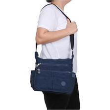 Bagacar Klinkır Kumaş Bayan Çapraz Omuz Çantası Lacivert