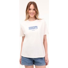 Lumberjack Wl Sorento 11SS179 4fx Ekru Kadın Kısa Kol T-Shirt