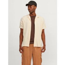 Jack & Jones Erkek Kısa Kollu Keten Gömlek - 12256235
