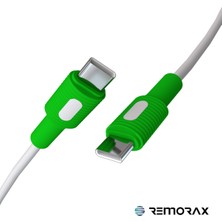 Remorax Coral Type C-C, 150 Cm, 60 Watt Power Delivery, Beyaz Kablo + Beyaz/Yeşil Uçlar