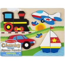 Melissa&Doug Melissa & Doug Ahşap Tombul Parçalı Yapboz - Araçlar