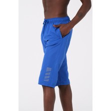 Miami Beach Saks Mavi Diz Altı Uzun Boy Basic Model Su Itici Özellikli Erkek Plaj Deniz Kapri Şort - DG341-SAKS