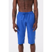 Miami Beach Saks Mavi Diz Altı Uzun Boy Basic Model Su Itici Özellikli Erkek Plaj Deniz Kapri Şort - DG341-SAKS