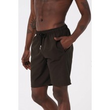Miami Beach Haki Uzun Boy Basic Model Su Itici Özellikli Düz Renk Erkek Plaj Deniz Şort Mayo - 2206-HAKI