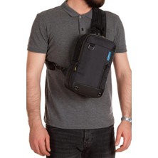 Newish Polo Erkek Kumaş Çapraz Göğüs ve Omuz Çantası newpolo158 - Mavi - Siyah