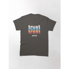 Otuz5 Trust Jesus Baskılı Bisiklet Yaka T-Shirt