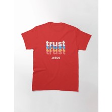 Otuz5 Trust Jesus Baskılı Bisiklet Yaka T-Shirt