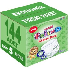 Goon Friend Külot Bebek Bezi Beden:5 (12-17KG) Junior 144 Adet Ekonomik Fırsat Pk