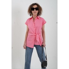 Zelish My Sister Pembe Önden Bağlamalı Gömlek