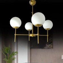 BSA Lighting Armina 4'lü Eskitme Boyalı Modern Avize ( Beyaz Camlı)