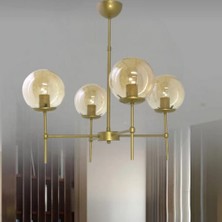 BSA Lighting Armina 4'lü Eskitme Boyalı Modern Avize ( Bal Camlı)