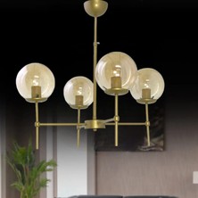 BSA Lighting Armina 4'lü Eskitme Boyalı Modern Avize ( Bal Camlı)