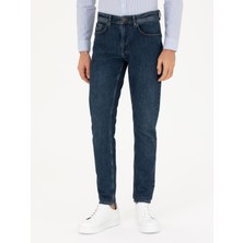 Cacharel Erkek Koyu Mavi Slim Fit Pamuk Karışımlı Jean Pantolon 50284455-VR032