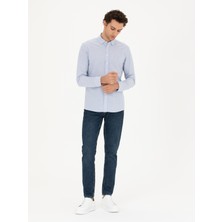 Cacharel Erkek Koyu Mavi Slim Fit Pamuk Karışımlı Jean Pantolon 50284455-VR032