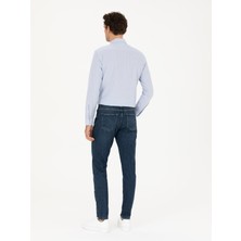 Cacharel Erkek Koyu Mavi Slim Fit Pamuk Karışımlı Jean Pantolon 50284455-VR032
