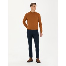 Cacharel Erkek Lacivert Beli Kemer Tokalı Slim Fit Kanvas Pantolon 50274014-VR033