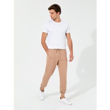 Cacharel Erkek Bej Slim Fit Lastikli Paça Triko Pantolon 50260369-VR011