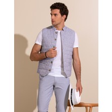 Cacharel Açık Gri Slim Fit Keten Karışımlı Mont Yelek 50266086 VR001