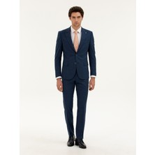 Cacharel Erkek Lacivert Slim Fit Keten Karışımlı Takım Elbise 50284635-VR033