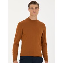 Cacharel Erkek Tarçın Slim Fit Çeyrek Balıkçı Yaka Triko Kazak 50276521-VR191