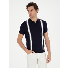 Cacharel Erkek Lacivert Slim Fit Polo Yaka Triko T-Shirt 50288820-VR033