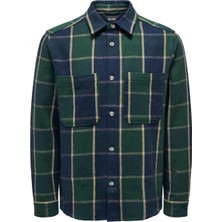 Only & Sons Rahat Yeşil Kareli Erkek Gömlek Onslee Ovr Ls Check Shırt