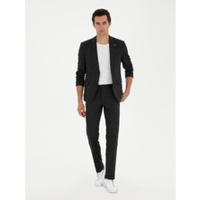 Cacharel Erkek Siyah Slim Fit Yün Karışımlı Pantolon 50284758-VR046