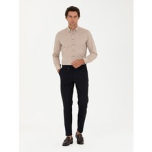 Cacharel Erkek Lacivert Carrot Fit Çizgili Kanvas Pantolon 50273976-VR033