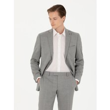 Cacharel Erkek Gri Slim Fit Yün Klasik Ceket 50270132-VR024
