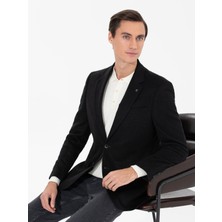 Cacharel Erkek Siyah Slim Fit Kaşmir Ceket 50258856-VR046