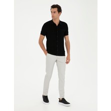 Cacharel Erkek Taş Slim Fit Beli Lastikli Kanvas Pantolon 50284774-VR049