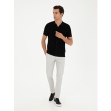 Cacharel Erkek Taş Slim Fit Beli Lastikli Kanvas Pantolon 50284774-VR049