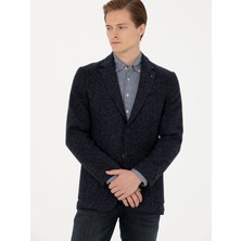 Cacharel Erkek Lacivert Slim Fit Yün Karışımlı Spor Ceket 50272700-VR033
