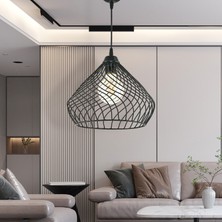 Dede Tekli Dalgalı Sarkıt Avize Siyah