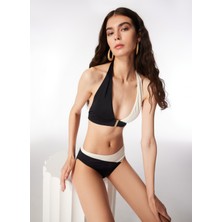 Fabrika Siyah - Ekru Kadın Bikini Üst 24-Kalında