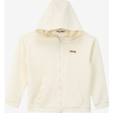Jeep Ekru Erkek Çocuk Kapüşonlu Relaxed Baskılı Sweatmont C4SB-SWT4011