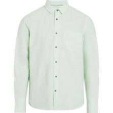 Calvin Klein Slim Fit Düğmeli Yaka Yeşil Erkek Gömlek K10K108664LJ4