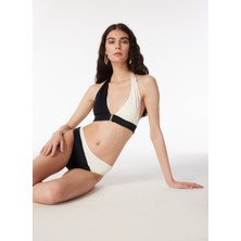 Fabrika Siyah - Ekru Kadın Bikini Alt 24-Parella