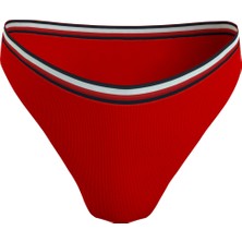 Tommy Hilfiger Kırmızı Kadın Bikini Alt Cheeky Hıgh Leg Bıkı, Xlg UW0UW0529