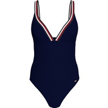 Tommy Hilfiger Lacivert Kadın Mayo Trıangle One Pıece Rp UW0UW05294DW5
