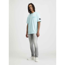 Calvin Klein Jeans Düz Mavi - Buz Erkek T-Shirt J30J325215CCP