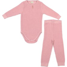 Baboo Waffle Alt - Üst Bebek Takım - Pembe 1-2 Yaş