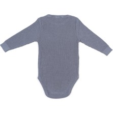 Baboo Waffle Alt - Üst Bebek Takım - Mavi 0-6 Ay