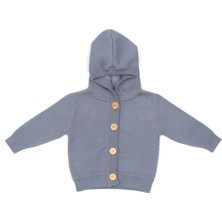 Baboo Roket Desenli Mavi Bebek ve Çocuk Kapüşonlu Hırka 4-6 Yaş