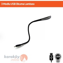 Karaköy Online 5V Usb'li Okuma Lambası 3 Modlu Beyaz Işık