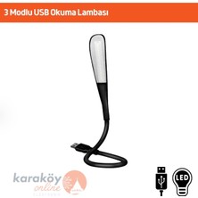 Karaköy Online 5V Usb'li Okuma Lambası 3 Modlu Beyaz Işık