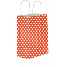 Gizpak Kırmızı Puantiyeli Kağıt Poşet 20X22X10CM